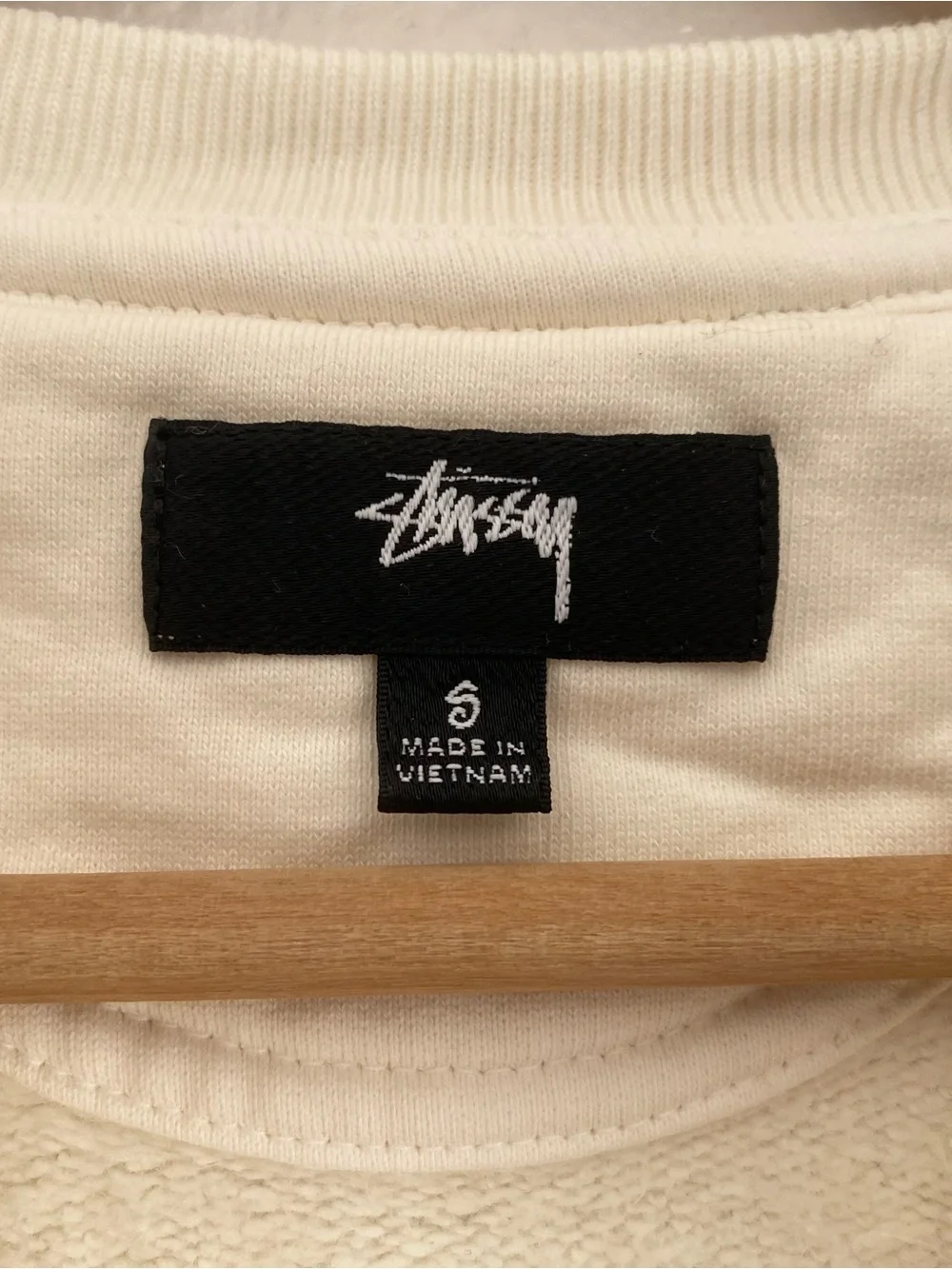 Stussy v-neck cotton fleece vest with embroidered logo, S